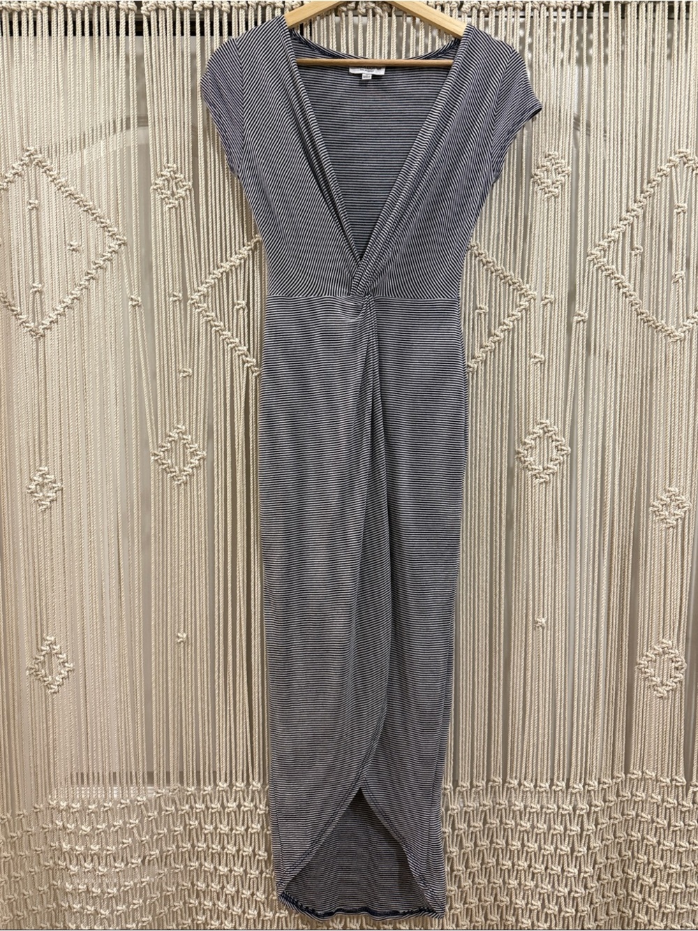 Rolla Coster Navy & White Striped Wrap Maxi Dress